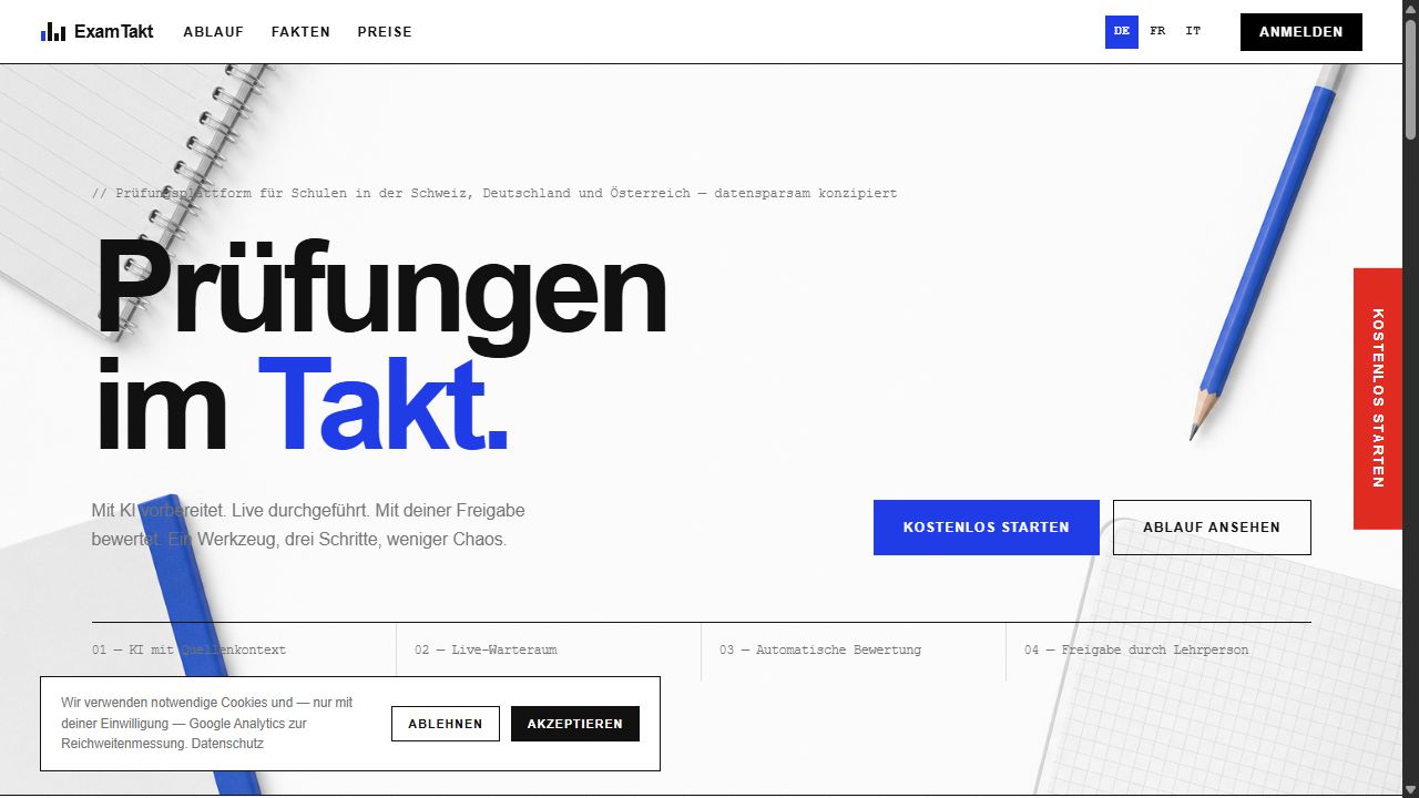 Startseite von ExamTakt