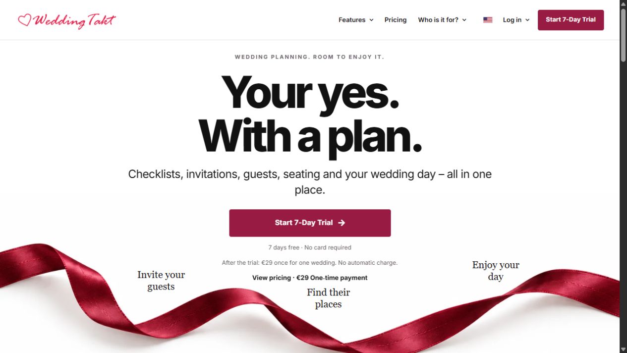 Startseite von WeddingTakt